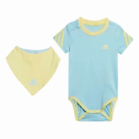 adidas - Kids' (Toddler) 3-Stripes Onesie With Bib (HM6594)