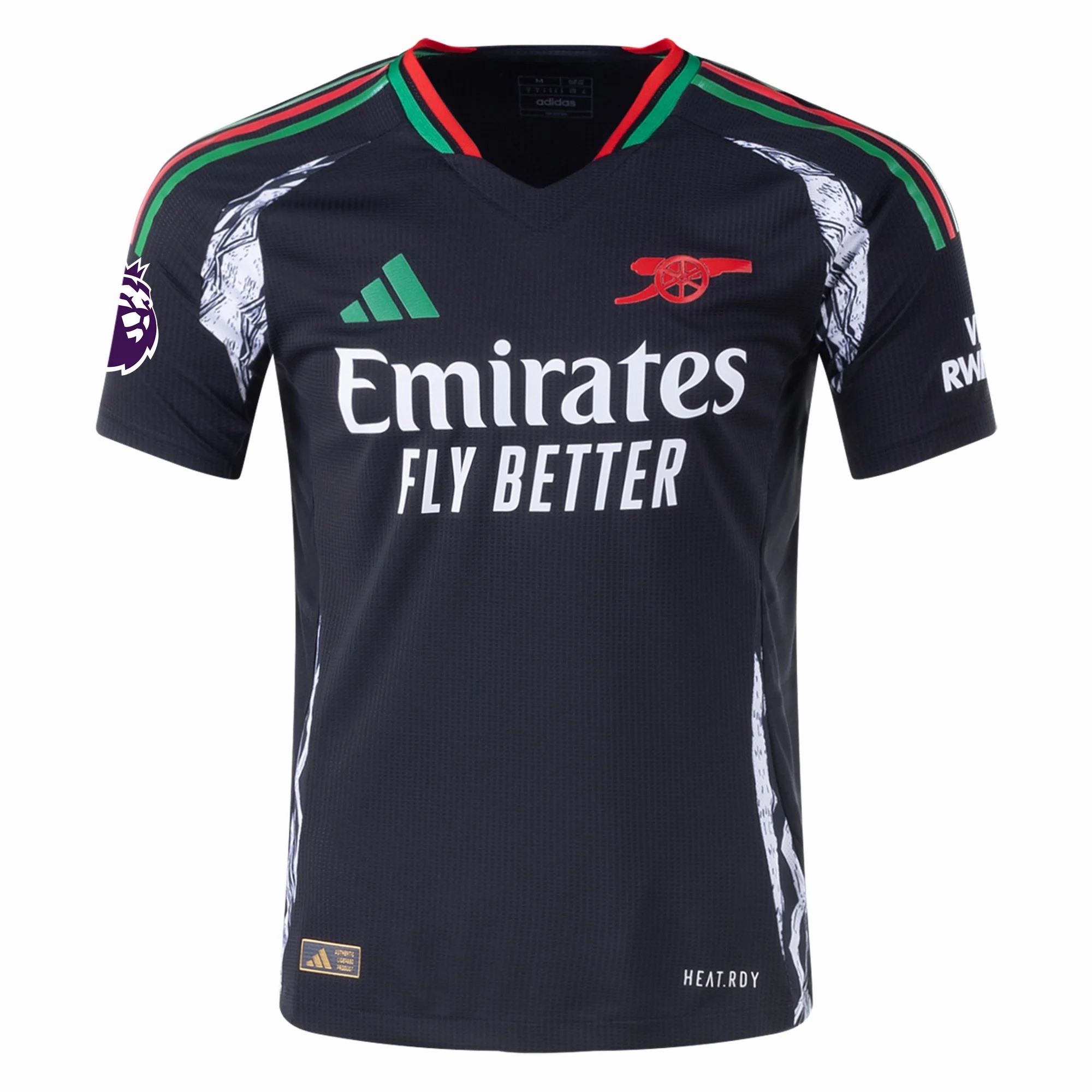 adidas Arsenal Authentic Gabriel Martinelli Away Jersey w/ EPL Patch 24/25 (Black)
