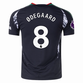 adidas Arsenal Authentic Martin Odegaard Away Jersey w/ EPL Patch 24/25 (Black)
