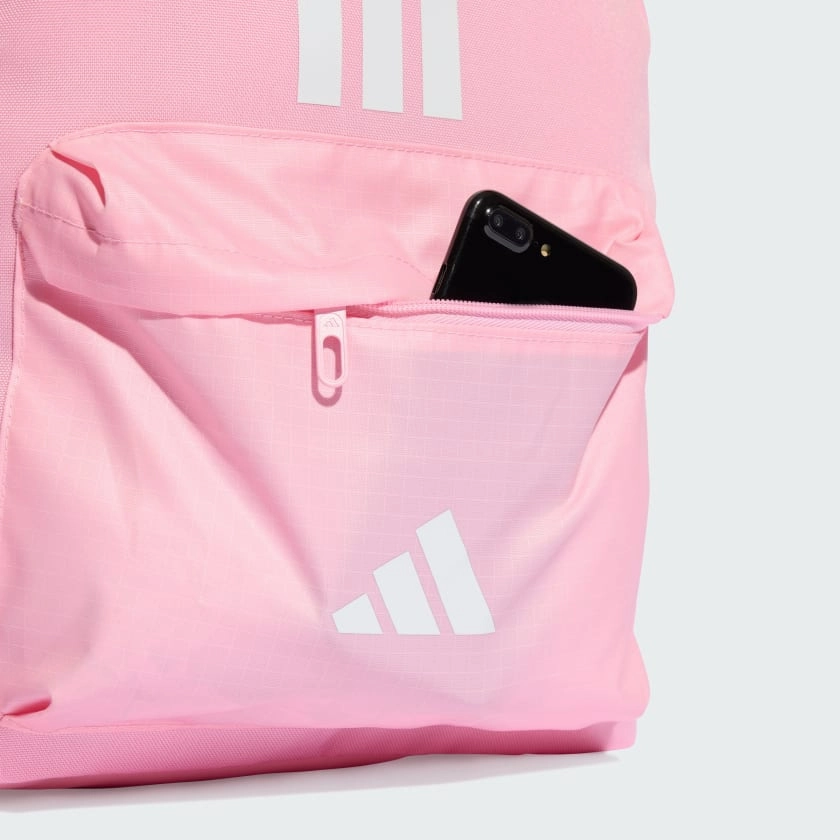 ADIDAS BACK-TO-SCHOOL 3 STRIPE BAR PINK/WHITE BACKPACK
