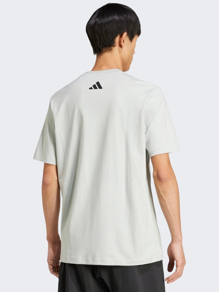 Adidas City Escape Logo Graphic Men Sportswear T-Shirt Silver