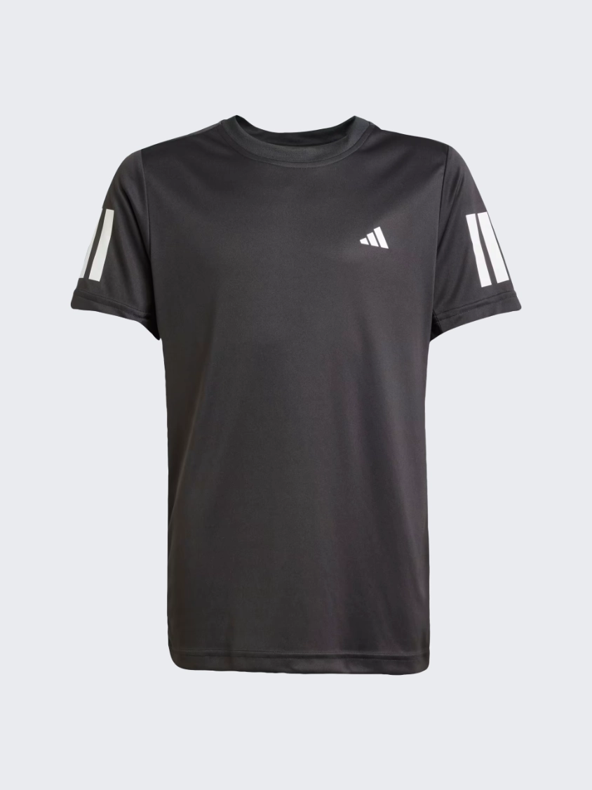 Adidas Club 3 Stripes Kids-Boys Tennis T-Shirt Black