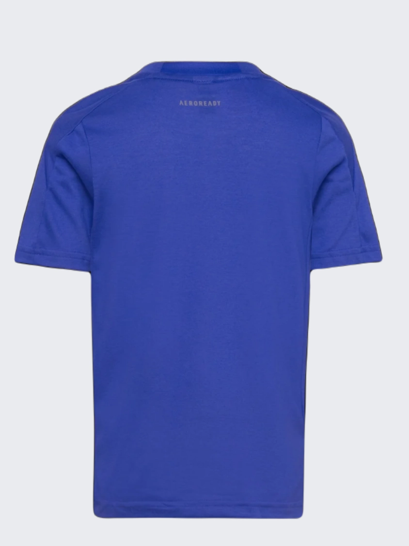Adidas D4T Boys Training T-Shirt Blue/Silver