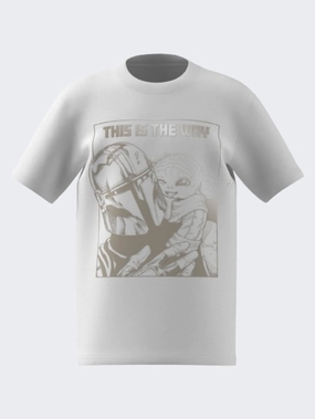 Adidas Disney X Star Wars The Mandalorian™ Kids Boys Sportswear T-Shirt  White/Cybermetallic