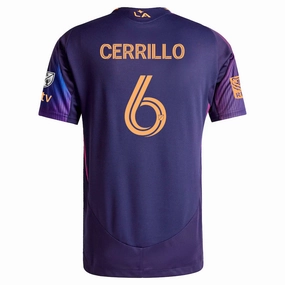 adidas Edwin Cerrillo LA Galaxy Authentic Away Jersey w/ MLS   Apple TV   RBC Sponsor 25/26 (Purple)