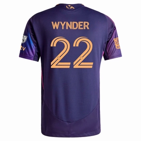 adidas Elijah Wynder LA Galaxy Authentic Away Jersey w/ MLS   Apple TV   RBC Sponsor 25/26 (Purple)