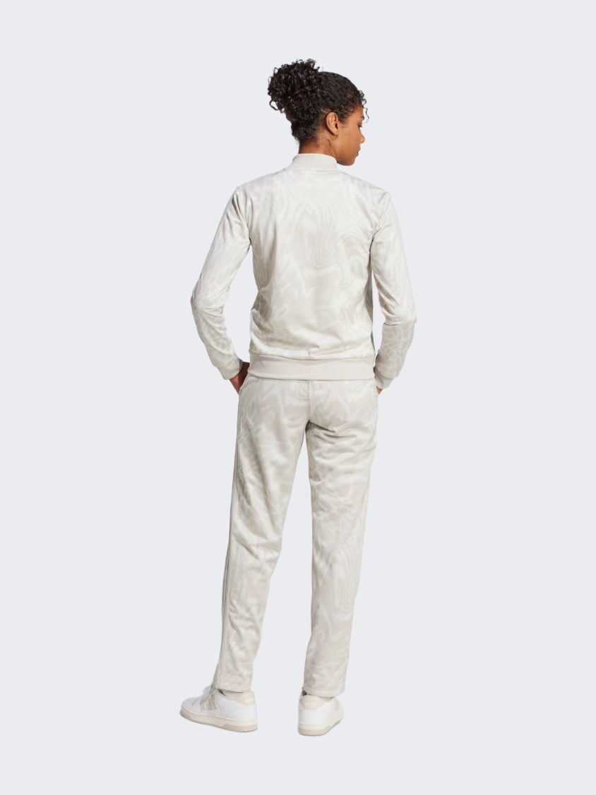 Adidas Essential 3 Stripes Women Sportswear Tracksuit Multicolor/Beige