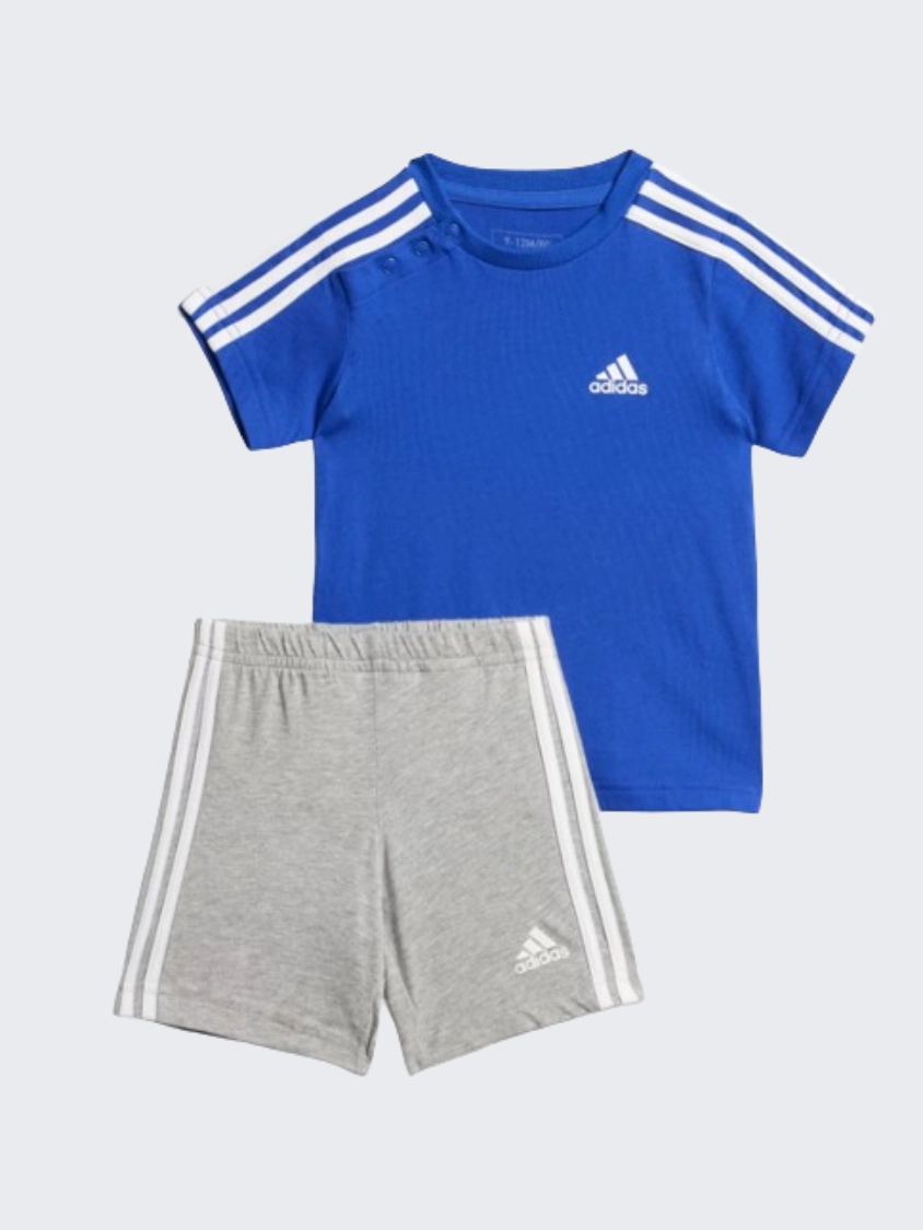 Adidas Essentials 3 Stripes Baby-Boys Sportswear Set Blue/Grey