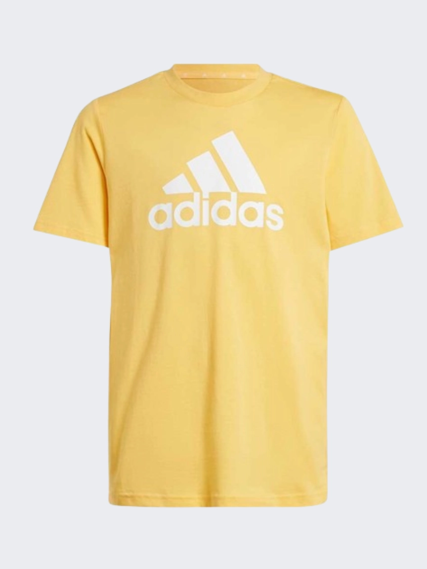 Adidas Essentials Big Logo Kids Boys Sportswear T-Shirt Semi Spark/White