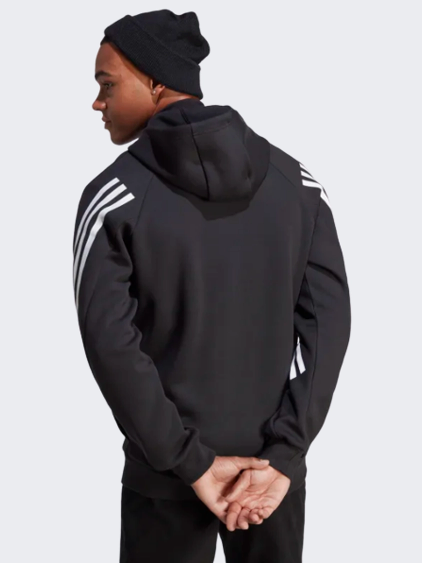 Adidas Future Icons 3-Stripes Full-Zip Men Sportswear Hoody Black/White