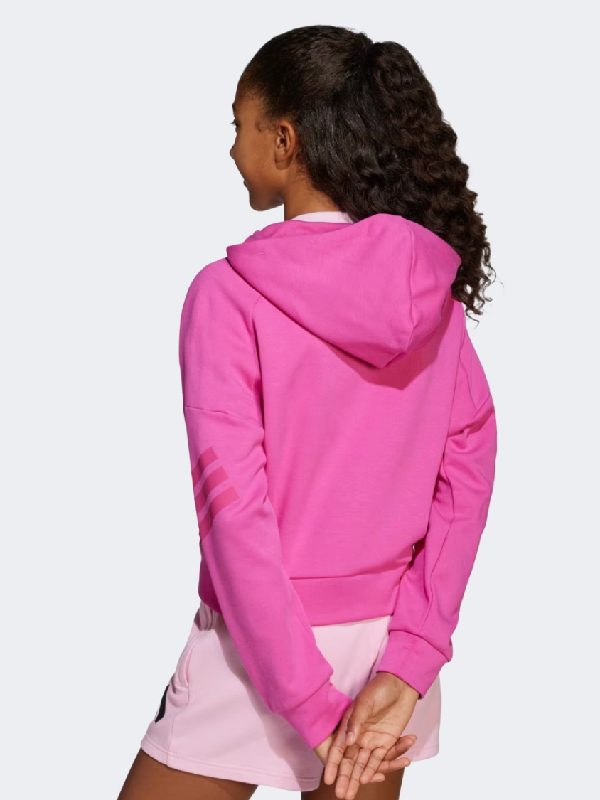 Adidas Future Icons 3 Stripes Kids-Girls Sportswear Hoody Fuchsia/Magenta