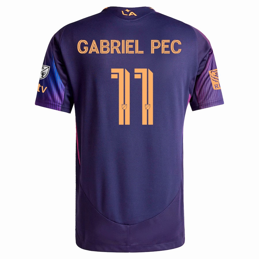 adidas Gabriel Pec LA Galaxy Authentic Away Jersey w/ MLS   Apple TV   RBC Sponsor 25/26 (Purple)