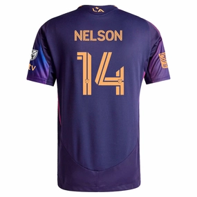 adidas John Nelson LA Galaxy Authentic Away Jersey w/ MLS   Apple TV   RBC Sponsor 25/26 (Purple)