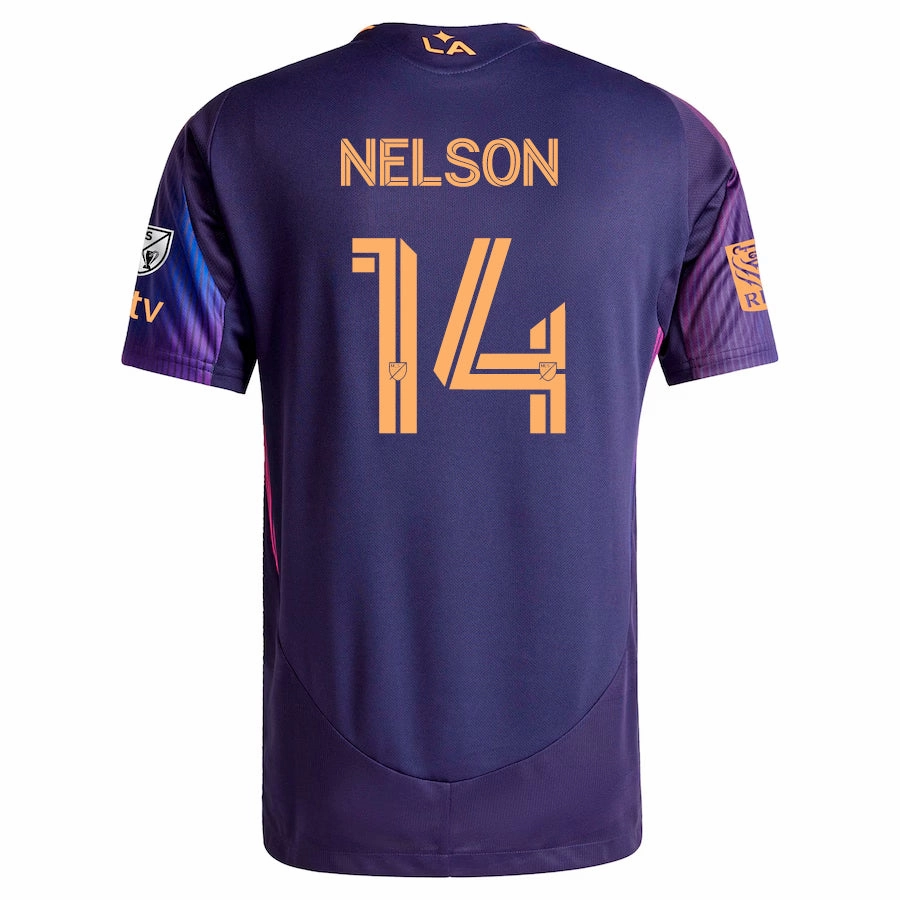 adidas John Nelson LA Galaxy Authentic Away Jersey w/ MLS   Apple TV   RBC Sponsor 25/26 (Purple)