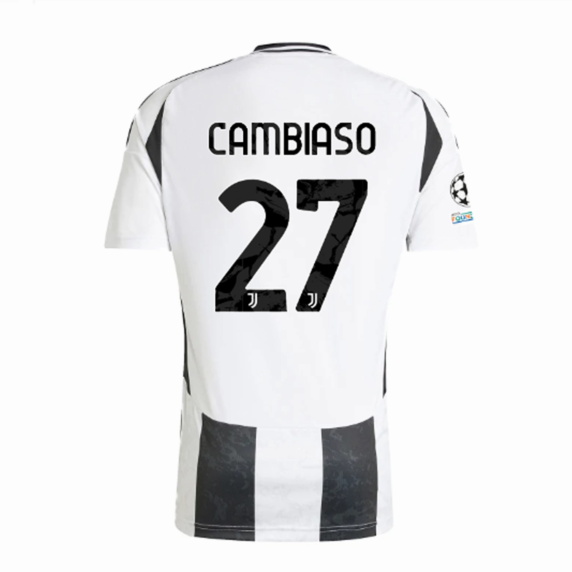 adidas Juventus Authentic Andrea Cambiaso Home Jersey w/ Champions League   Copa Italia Patches 24/25 (White/Black)
