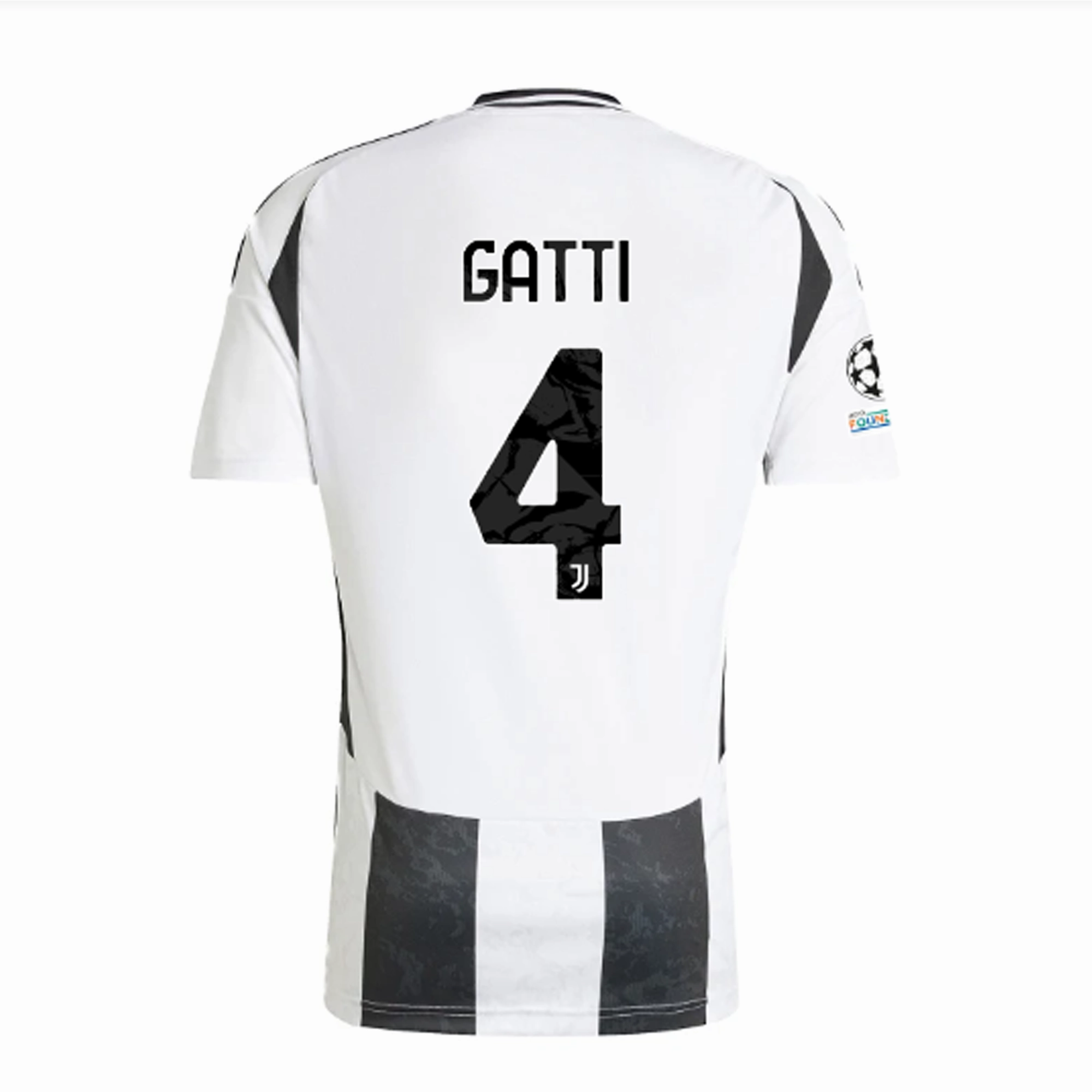 adidas Juventus Authentic Federico Gatti Home Jersey w/ Champions League   Copa Italia Patches 24/25 (White/Black)