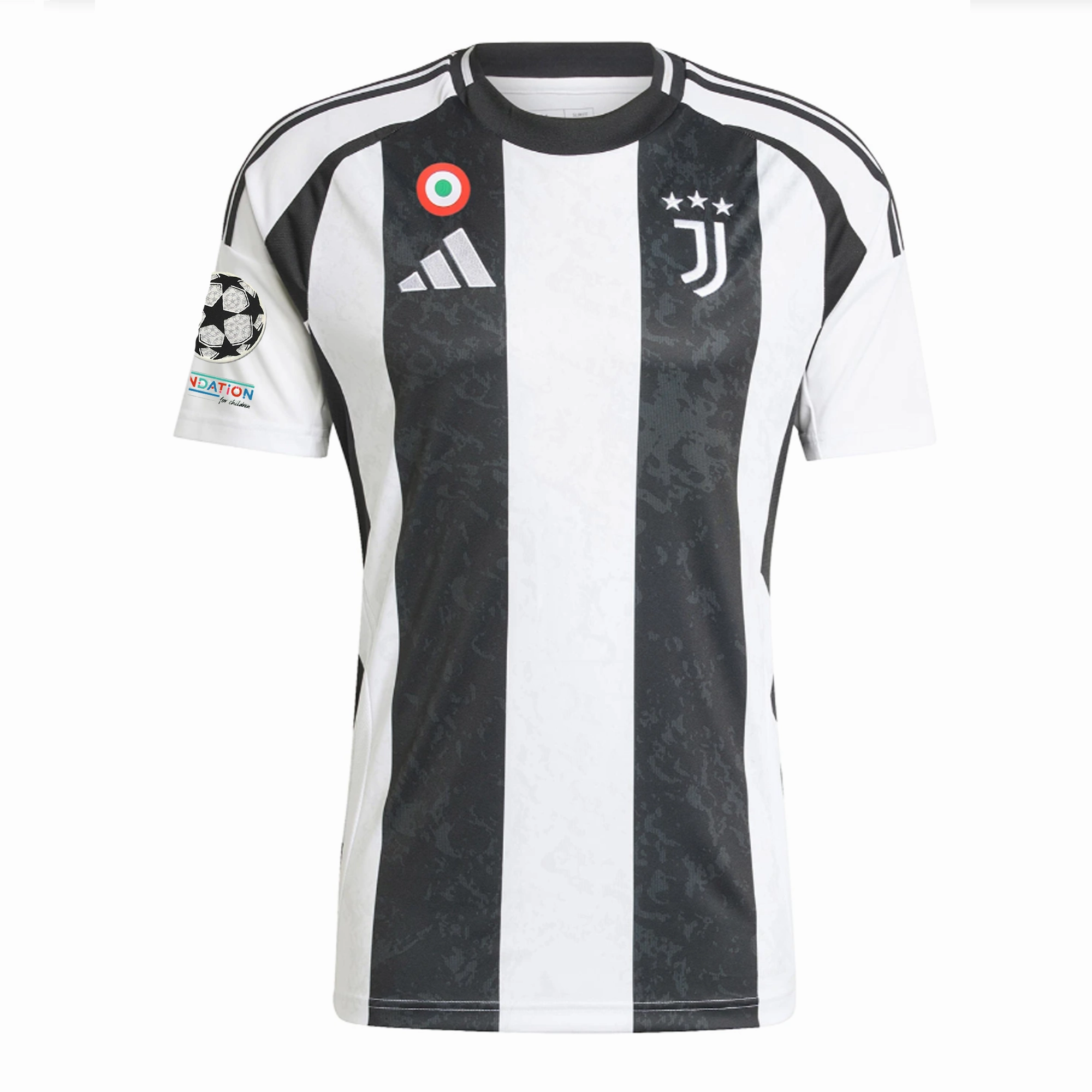 adidas Juventus Authentic Home Jersey w/ Champions League   Copa Italia Patches 24/25 (White/Black)