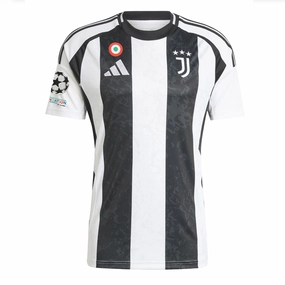 adidas Juventus Authentic Home Jersey w/ Champions League   Copa Italia Patches 24/25 (White/Black)
