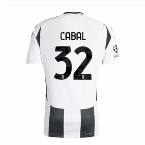 adidas Juventus Authentic Juan Cabal Home Jersey w/ Champions League   Copa Italia Patches 24/25 (White/Black)
