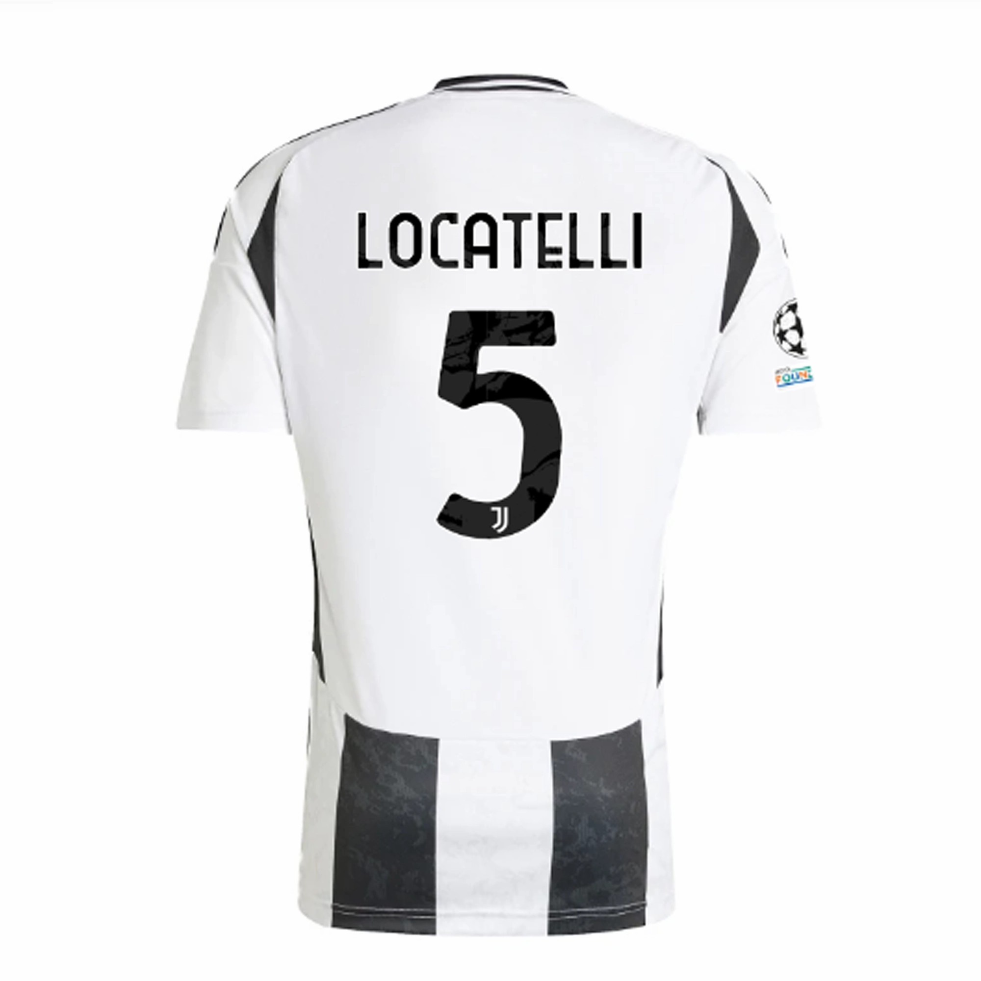adidas Juventus Authentic Manuel Locatelli Home Jersey w/ Champions League   Copa Italia Patches 24/25 (White/Black)