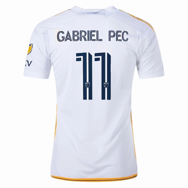 adidas LA Galaxy Gabriel Pec Home Jersey w/ MLS   Apple TV Patches 24/25 (White/Yellow/Navy)