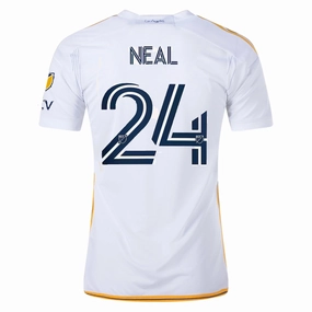 adidas LA Galaxy Jalen Neal Home Jersey w/ MLS   Apple TV Patches 24/25 (White/Yellow/Navy)