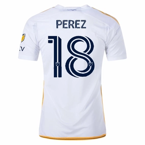 adidas LA Galaxy Jonathan Perez Home Jersey w/ MLS   Apple TV Patches 24/25 (White/Yellow/Navy)
