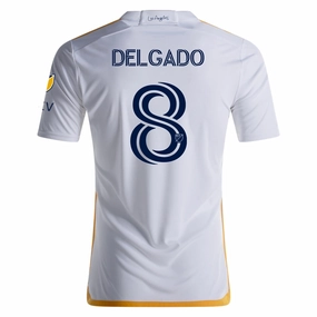 adidas LA Galaxy Marco Delgado Home Jersey w/ MLS   Apple TV Patches 24/25 (White/Yellow/Navy)