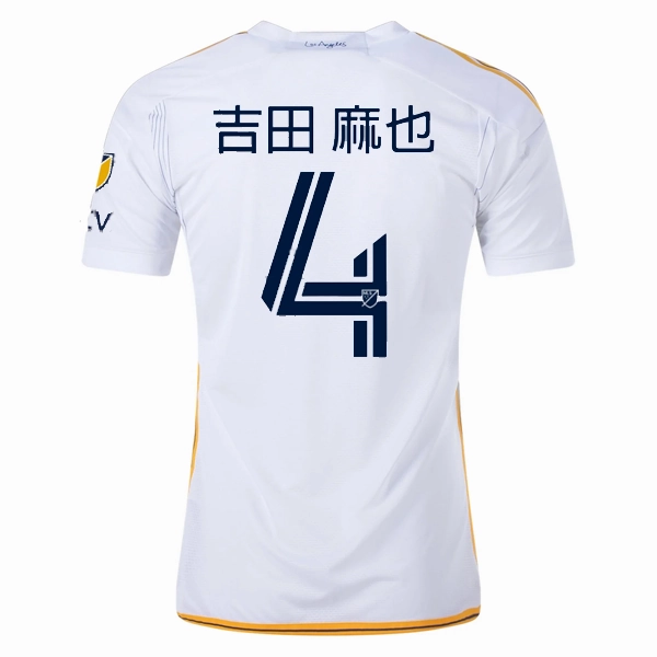 adidas LA Galaxy Maya Yoshida Home Jersey w/ MLS   Apple TV Patches 24/25 (White/Yellow/Navy)