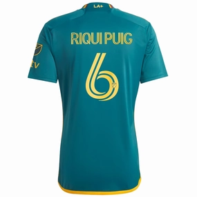 adidas LA Galaxy Riqui Puig Away Jersey w/ MLS   Apple TV Patches 23/24 (Green/Yellow)