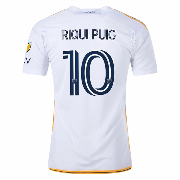 adidas LA Galaxy Riqui Puig Home Jersey w/ MLS   Apple TV Patches 24/25 (White/Yellow/Navy)
