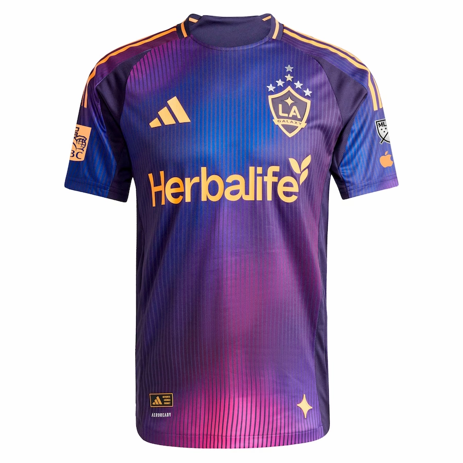adidas Lucas Sanabria LA Galaxy Authentic Away Jersey w/ MLS   Apple TV   RBC Sponsor 25/26 (Purple)