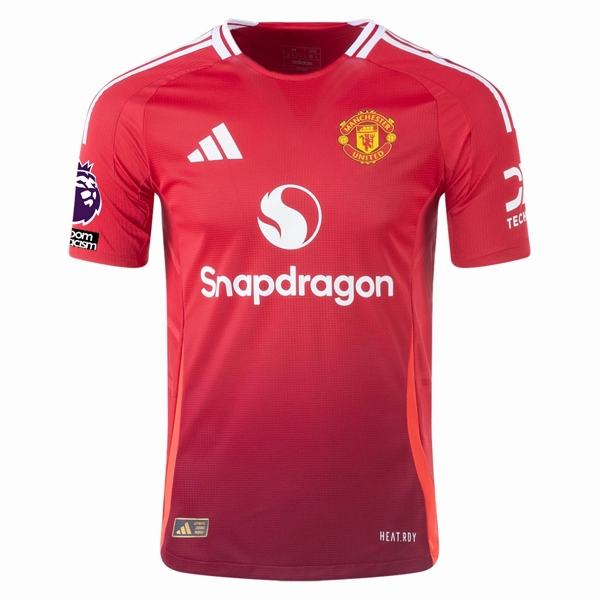 adidas Manchester United Authentic Aaron Wan-Bissaka Home Jersey w/ EPL   No Room For Racism Patches 24/25 (MUFC Red/Bright Red)