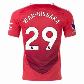 adidas Manchester United Authentic Aaron Wan-Bissaka Home Jersey w/ EPL   No Room For Racism Patches 24/25 (MUFC Red/Bright Red)