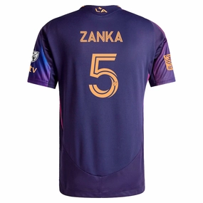adidas Mathias Zanka LA Galaxy Authentic Away Jersey w/ MLS   Apple TV   RBC Sponsor 25/26 (Purple)