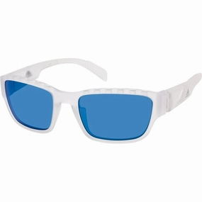 Adidas Men's Sunglasses - Crystal Rectangular Frame Blue Lens | ADIDAS SP0007 26X