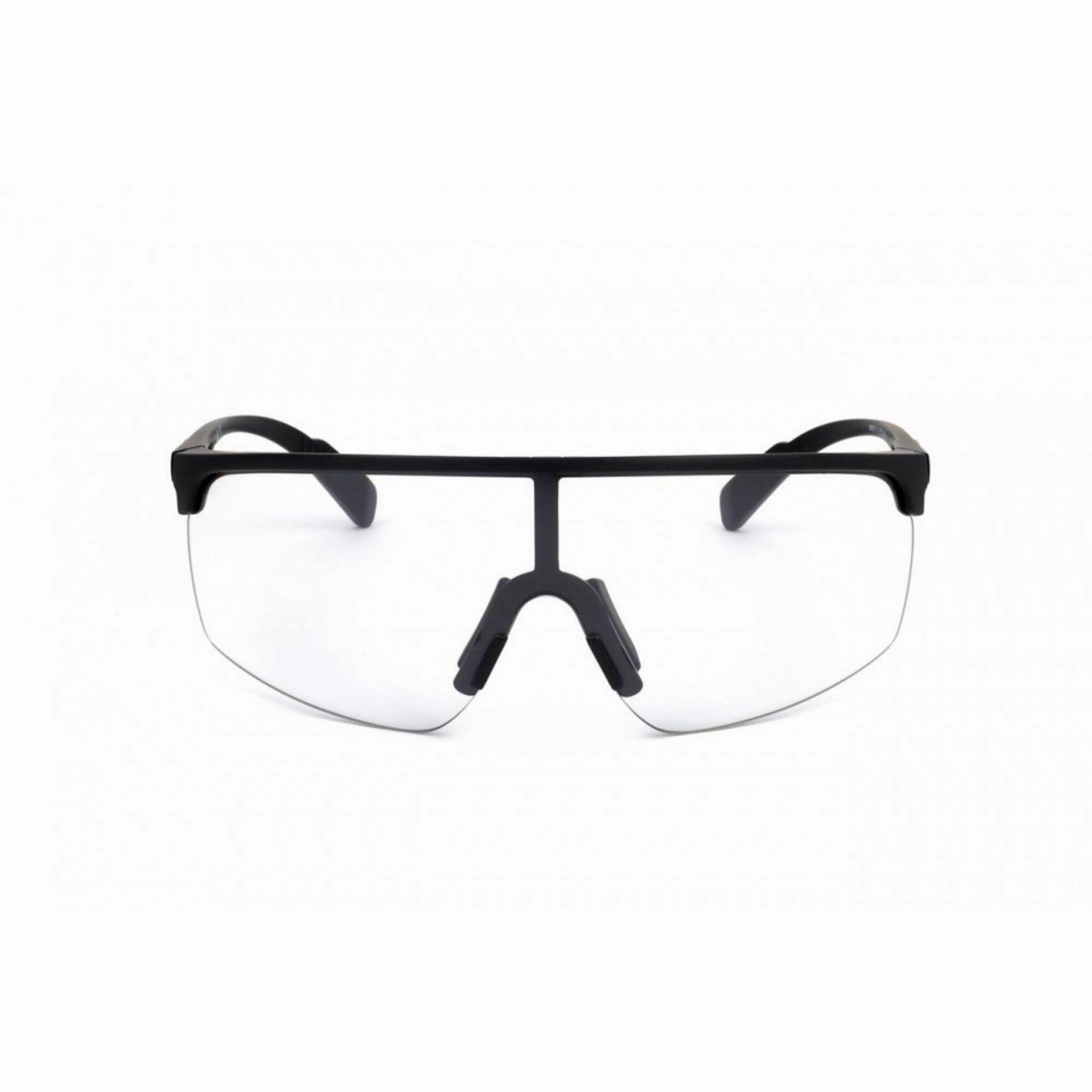 Adidas Men's Sunglasses - Shiny Black Half Rim Frame Smoke Lens | ADIDAS SP0005 01A