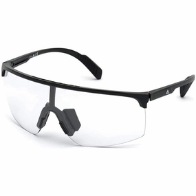 Adidas Men's Sunglasses - Shiny Black Half Rim Frame Smoke Lens | ADIDAS SP0005 01A