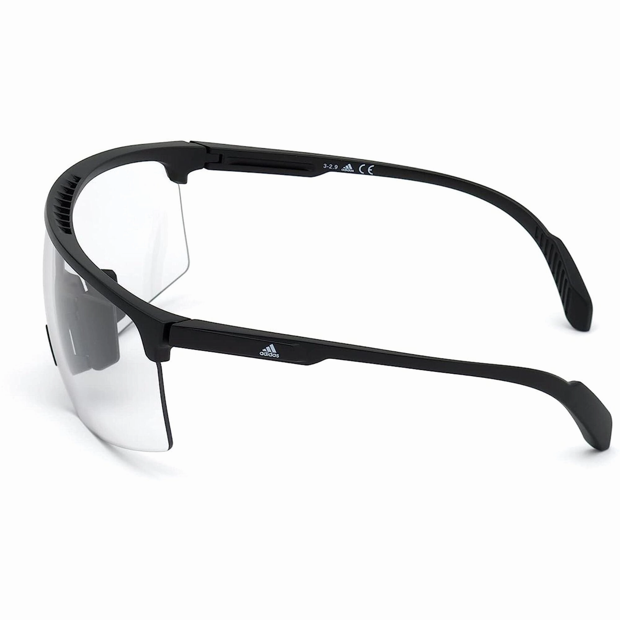 Adidas Men's Sunglasses - Shiny Black Half Rim Frame Smoke Lens | ADIDAS SP0005 01A