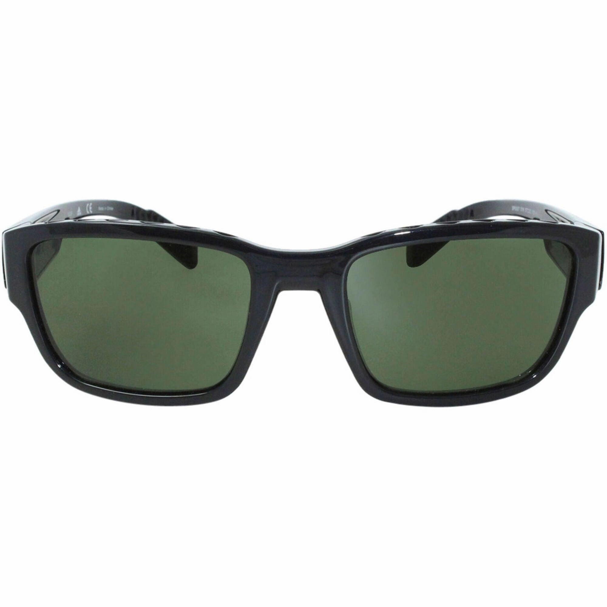 Adidas Men's Sunglasses - Shiny Black Plastic Frame Green Lens | ADIDAS SP0007 01N