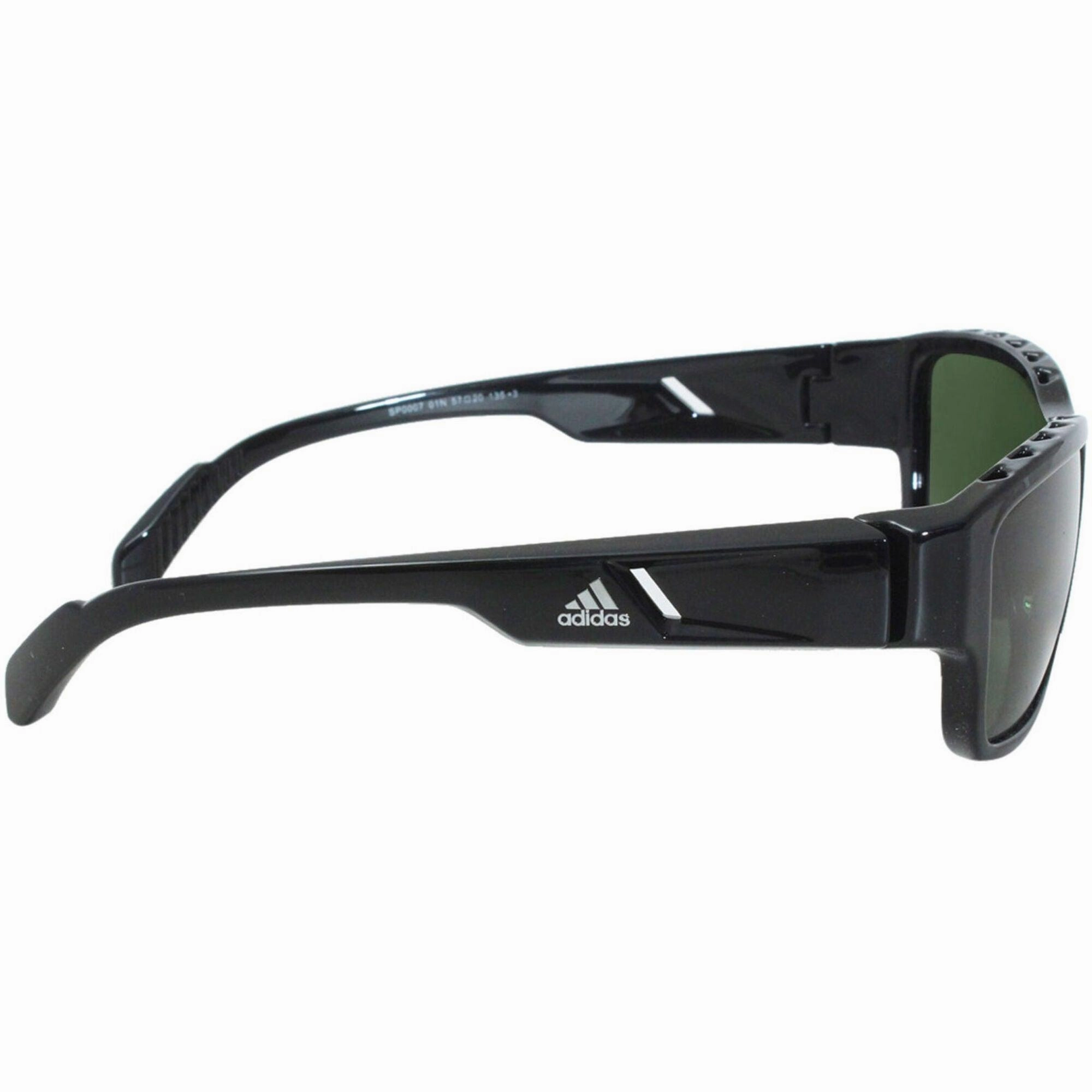 Adidas Men's Sunglasses - Shiny Black Plastic Frame Green Lens | ADIDAS SP0007 01N