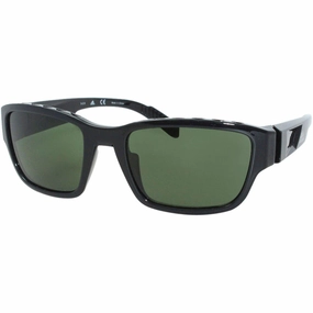 Adidas Men's Sunglasses - Shiny Black Plastic Frame Green Lens | ADIDAS SP0007 01N