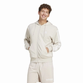 Adidas Mens Essentials 3-Stripes French Terry Full-Zip Hoodie