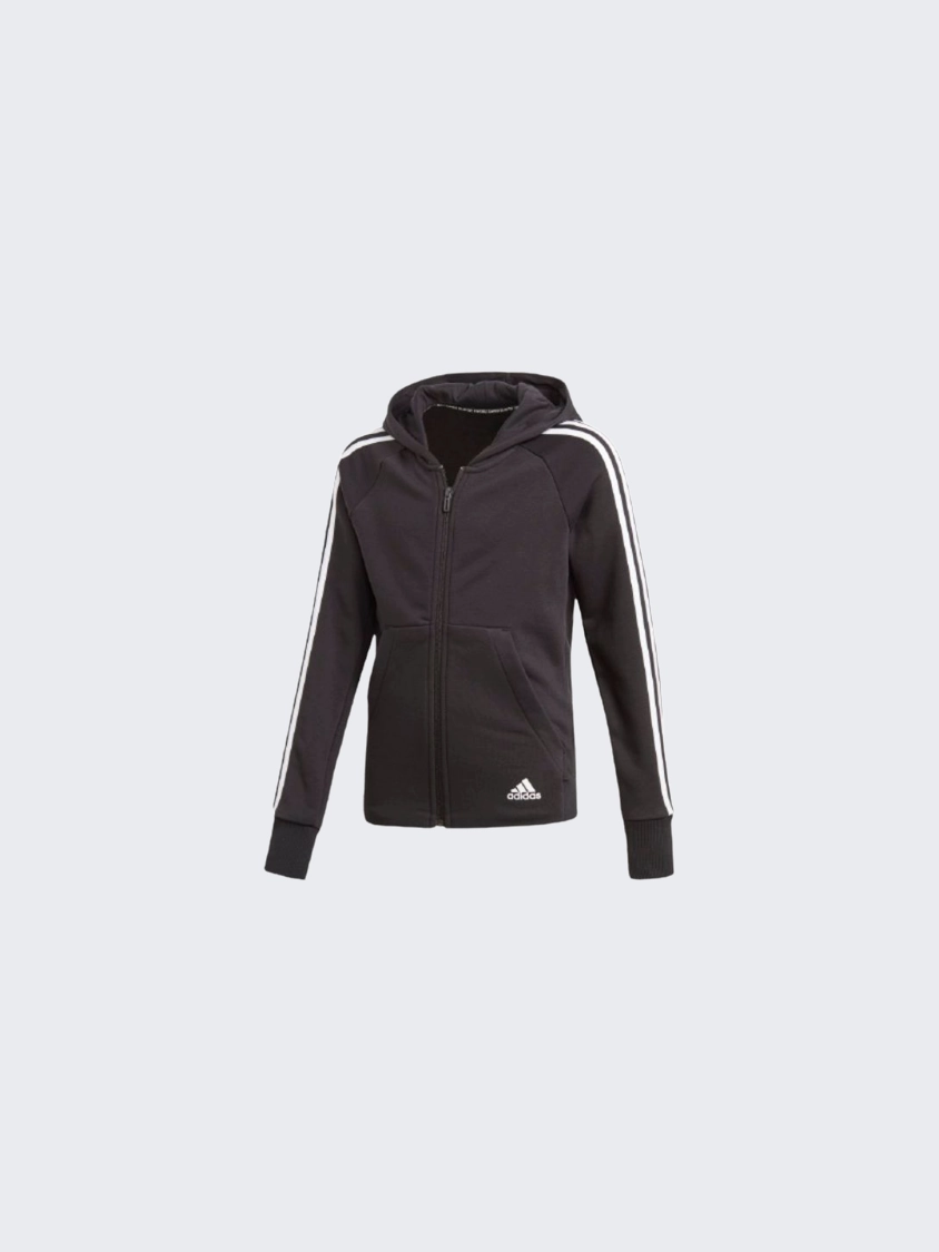 Adidas Must Haves 3-Stripes Kids-Girls Lifestyle Hoody Black/White