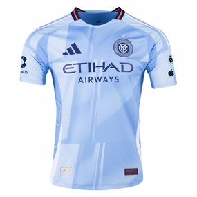 adidas New York City FC Authentic Home Jersey 25/26 w/ MLS Patches (Bahia Light Blue)