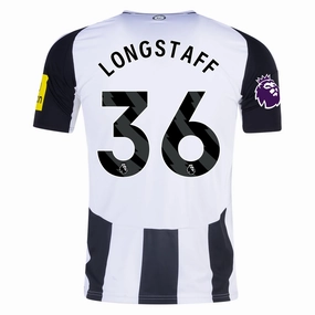 adidas Newcastle United Sean Longstaff Home Jersey w/ EPL Patch 24/25 (Black/White)