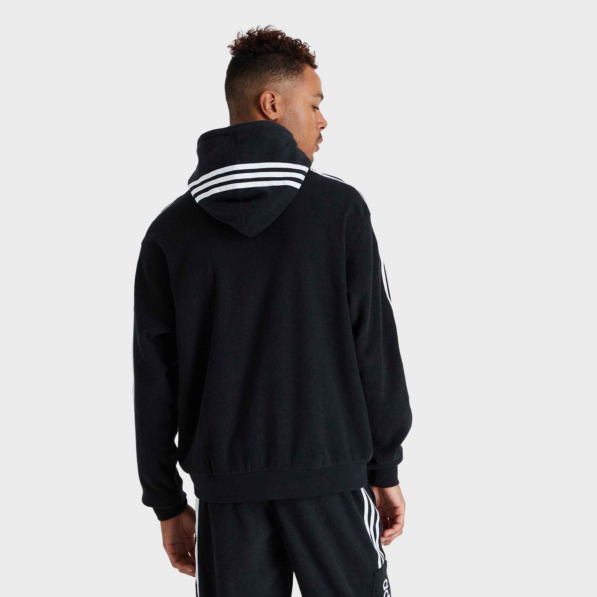 adidas Originals Comfort 3-Stripes Pullover Hoodie Black / White