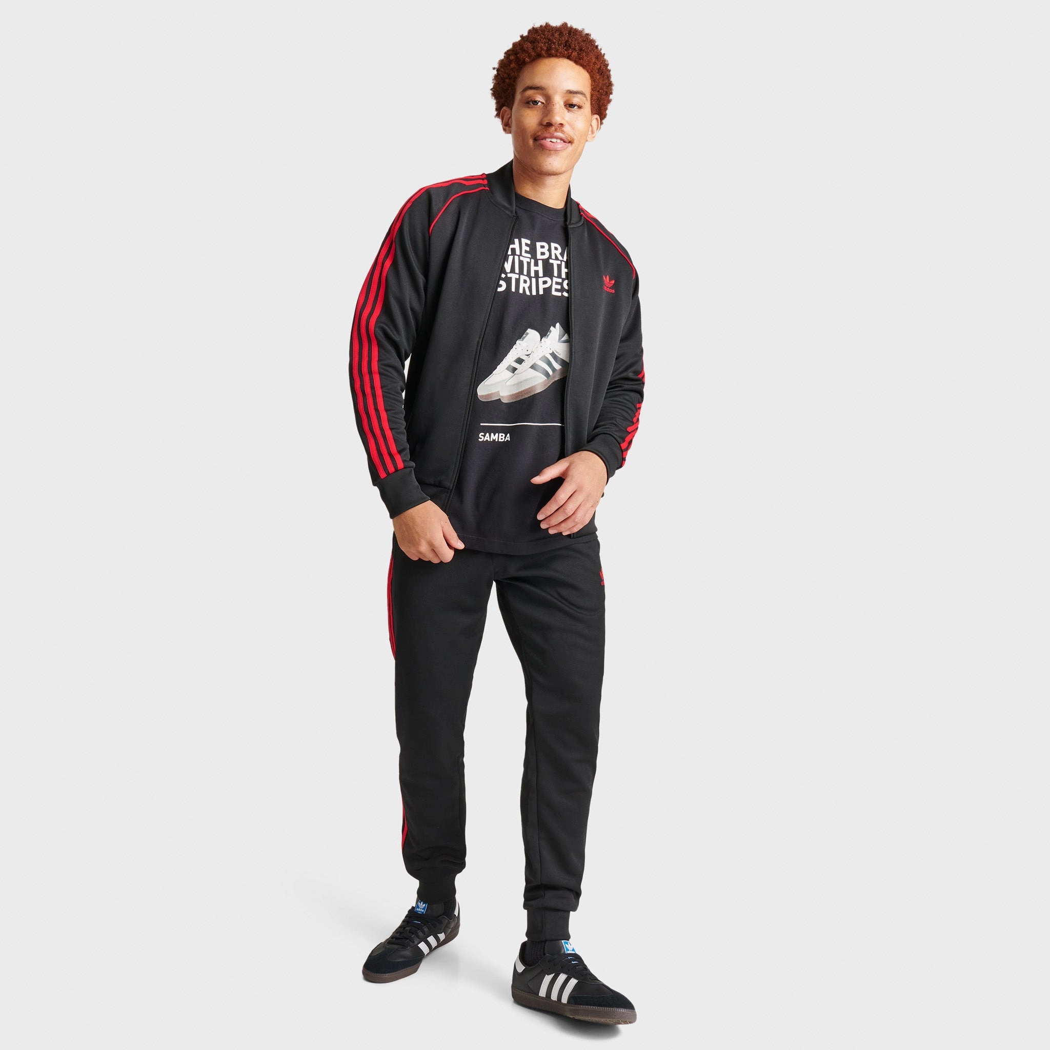 adidas Originals SST Track Jacket Black / Better Scarlet