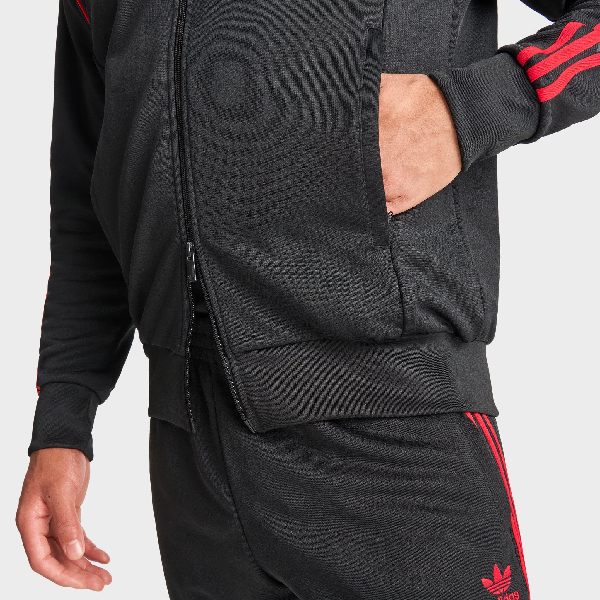 adidas Originals SST Track Jacket Black / Better Scarlet