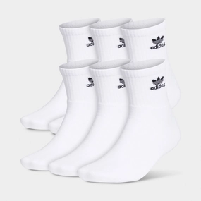 adidas Originals Trefoil Quarter Socks (6 Pack) White / Black